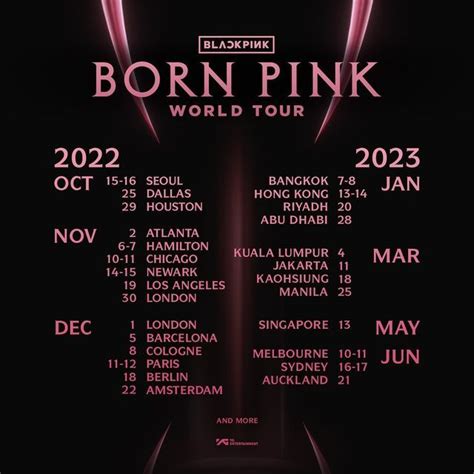 blΛƆkpiИk on instagram ⠀ blackpink world tour [born pink] schedule announcement ⠀ official