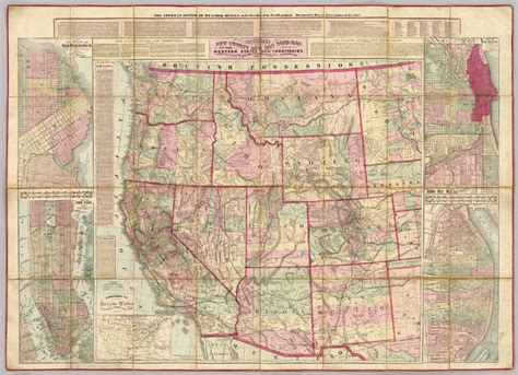 Watsons New County And Railroad Map Of The Western States And