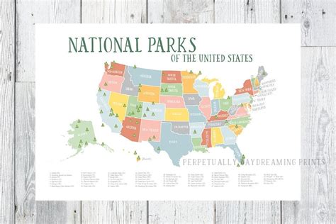 Americas National Parks Map Printable Explorer