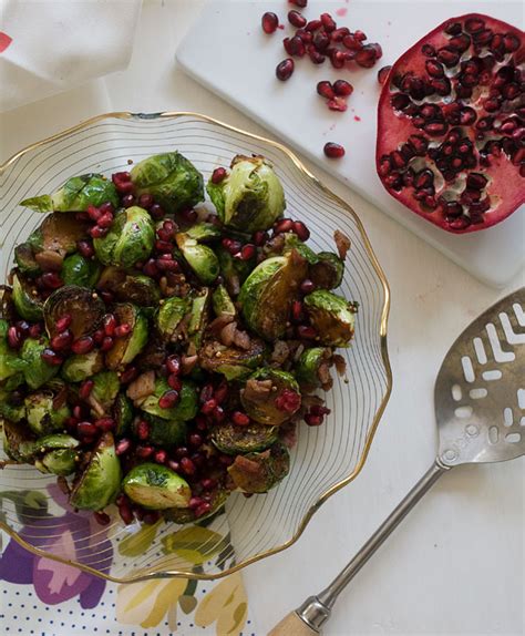 Bake at 450° for 15 minutes or until browned, stirring after 10 minutes. Brussels Sprouts with Pomegranate and Pancetta | Fresh Tastes | PBS Food