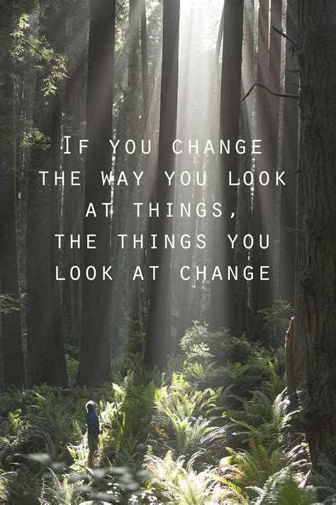 If You Change The Way You Look At Things The Things You Look At Change