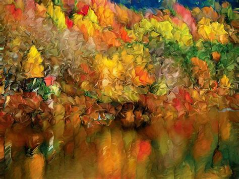 Flaming Autumn Abstract Painting By Georgiana Romanovna Pixels