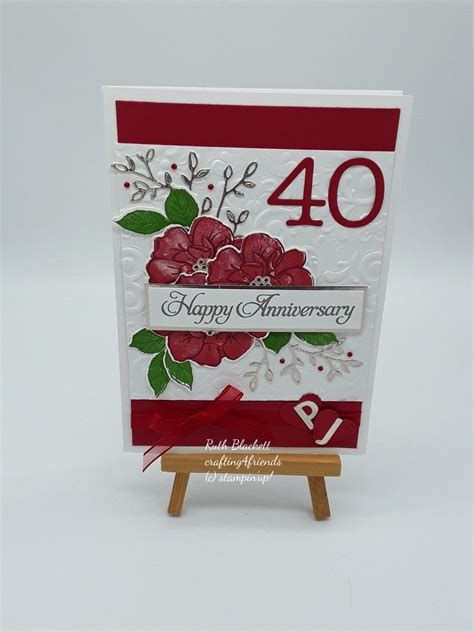 Ruby Wedding 40th Anniversary Wild Roses Stampin Up Home Decor