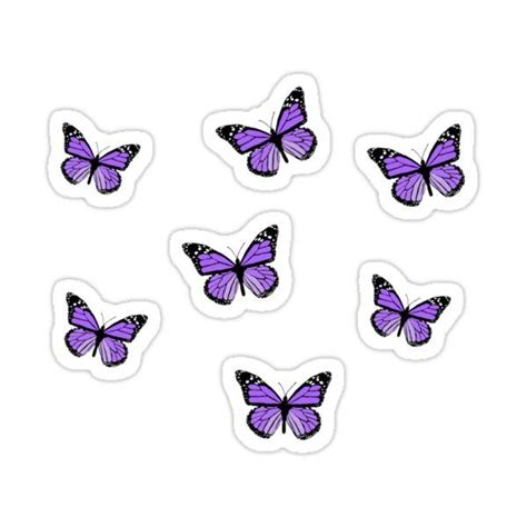 Purple Butterflies Sticker By Nikkifrieder Purple Butterfly