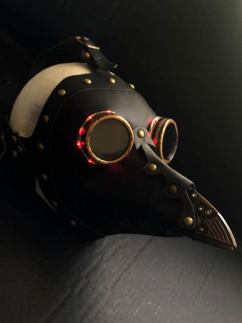 Plague Doctor Mask With Led Face Mask Bird Jackdaw Steampunk Etsy
