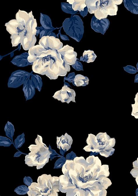 Review Of Navy Wallpaper With White Flowers 2023