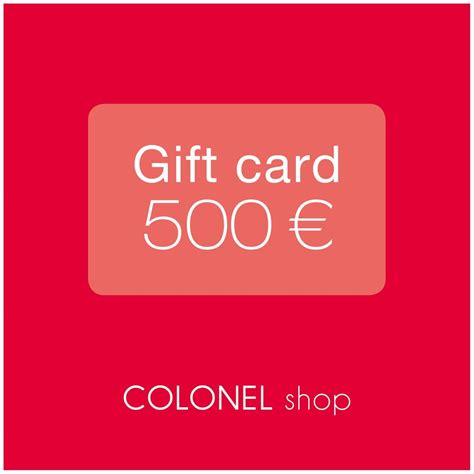 Five back visa gift cards offer 5% back at select merchants. 500€ Gift card - COLONEL shop