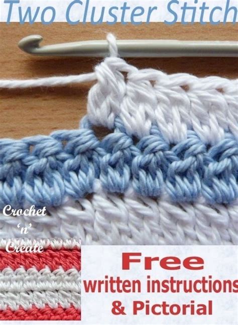 Crochet Two Cluster Stitch Pictorial Crochet N Create In 2021