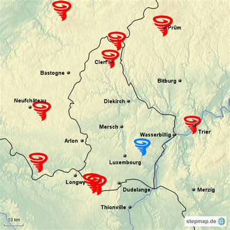 Ein tornado mit enormer zerstörungskraft zog über tschechiens südosten. StepMap - TornadoTubaMap - Landkarte für Luxemburg