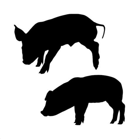 Premium Vector Pig Silhouette Collection