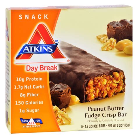 Atkins Day Break Bar Peanut Butter Fudge Crisp 5 Bars Ebay