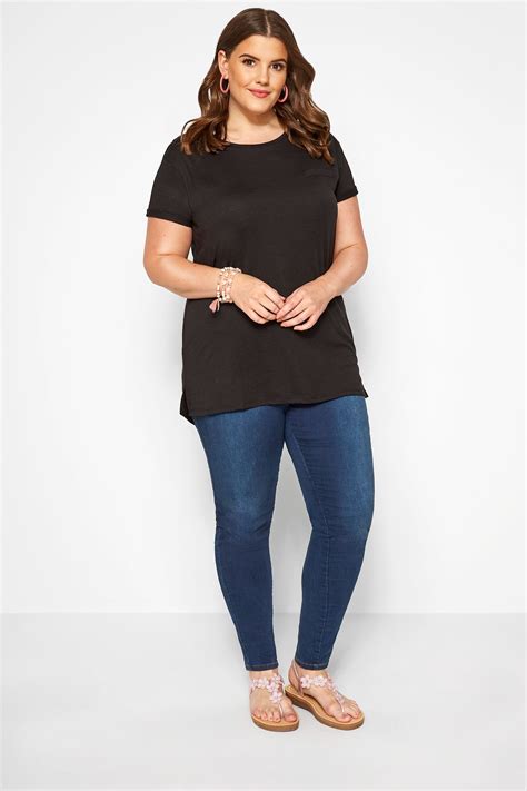 Download Black Mock Pocket T-Shirt , Plus size 16 to 36