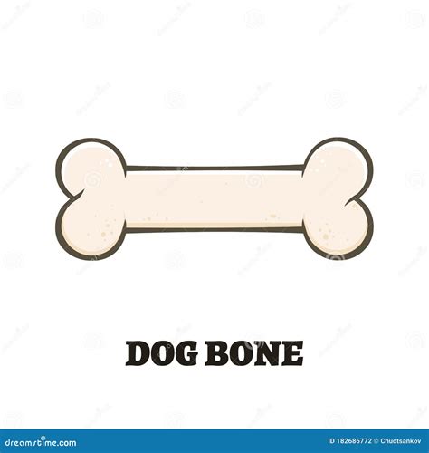 Dog Bone Cartoon Drawing Simple Design Stock Illustration
