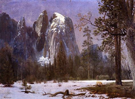 Cathedral Rocks Yosemite Valley Winter Albert Bierstadt