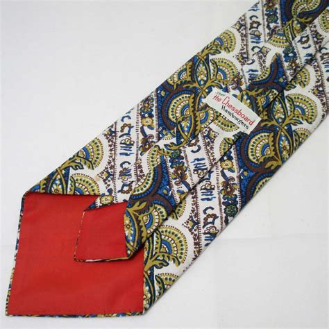 Tie Hamburger's Department Store The Chessboard White Brown Yellow Blue