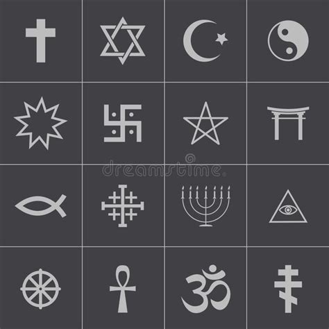 Símbolos Da Religião Religiosos Ilustração Do Vetor Ilustração De