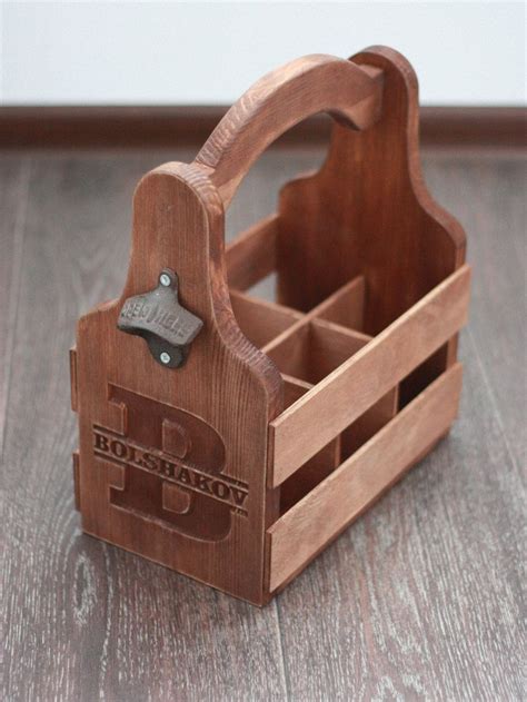 Personalized Wooden Six Pack Beer Carrier Beer Tote Beer Caddy Home