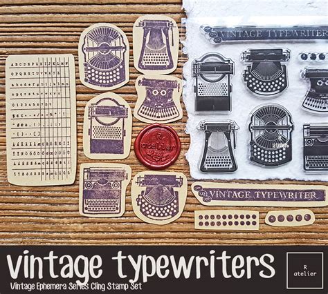 Vintage Typewriters Cling Stamps Set