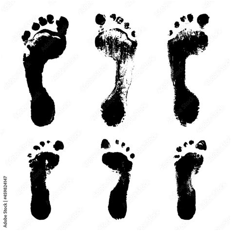 Footprint Of Boy Child And Teenager Imprint Of Sole Of Foot Set