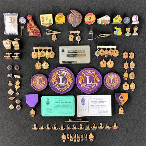 Comprehensive Collection Of Lions Club Badges Micksmedals