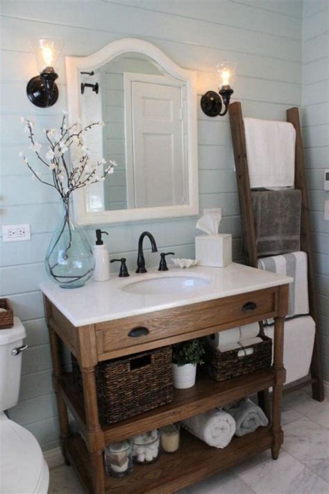 57 Awesome Farmhouse Small Bathroom Remodel Decor Ideas Page 2 Of 59
