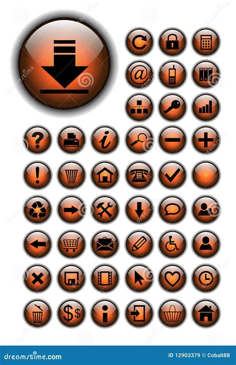 Web Icons Buttons Set Stock Vector Illustration Of Download 12903379