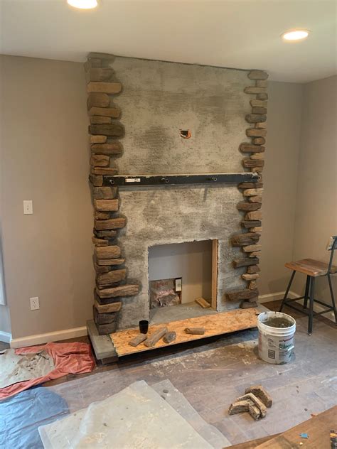Barnwood Mantle Stone Fireplace Diy Making A Space