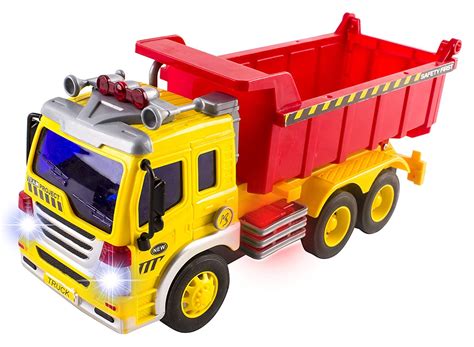 Friction Powered Large Dumper Truck Toy Lights And Sounds Boys Girls Toys