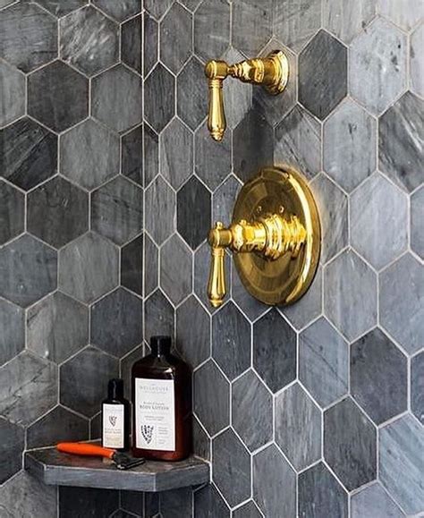 Repost From Tiletuesday This Sexyhexy Bathroom Can Be Accomplished Using Our Basalt Hex In The