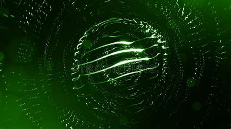 3d Render Of Green Glow Particles In Air As Science Fiction Of