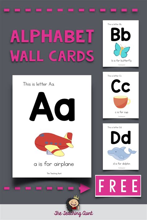 Alphabet Wall Cards The Teaching Aunt Alphabet Wall Cards Abc
