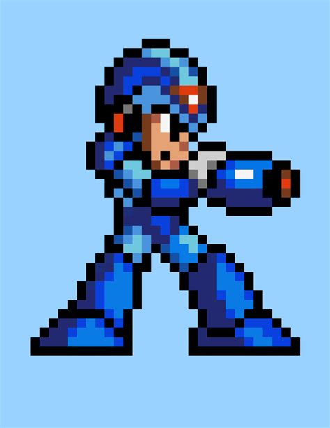 Megaman Pose Pixel Art Pixel Art Characters Pixel Art Sexiz Pix