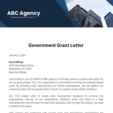 Free Grant Letter Templates And Examples Edit Online And Download