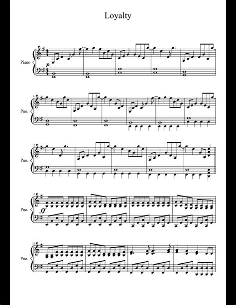 My Little Pony Friendship Is Magic Loyalty Sheet Music For Piano
