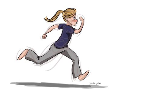 Digital Running Girl Sketch By Yenthe Joline Running Illustration Running Drawing Girl Sketch