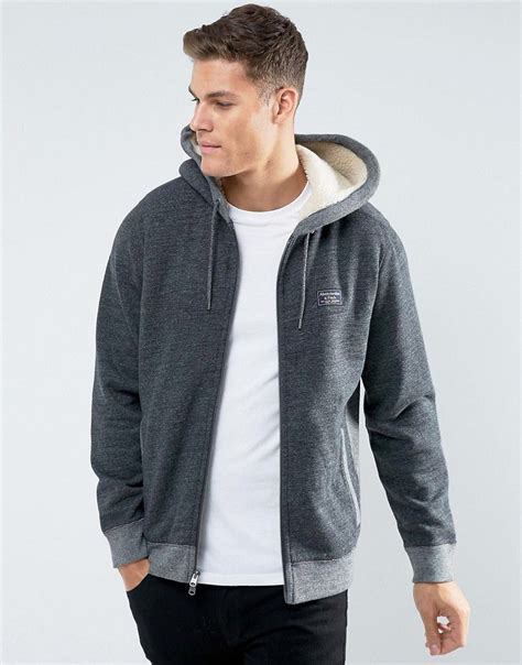 abercrombie and fitch zipfront hoodie fleece lined in heather gray gra hoodies hoodies men