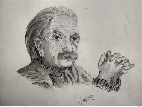 Perfect Pencil Sketch Of Albert Einstein Desi Painters