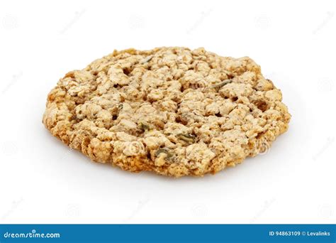 Cookie De Farinha De Aveia No Fundo Branco Imagem De Stock Imagem De