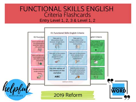 Functional Skills English Criteria Flashcards Teaching Resources