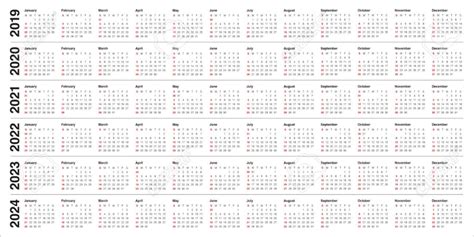 10 Year Calander Calendar Template 2023