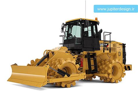 A Large Yellow Bulldozer Sitting On Top Of A White Surface