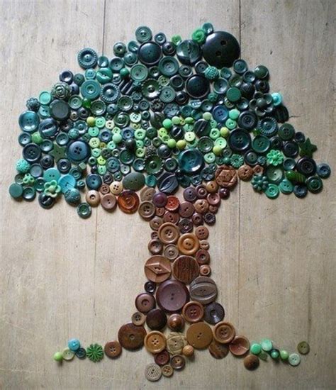 39 Stylish Examples Of Diy Wall Art Button Crafts Button Art Crafts
