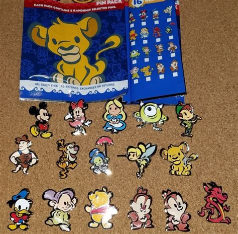 Disney Pins Stylized Cutie Character Mystery Series Complete Set 16