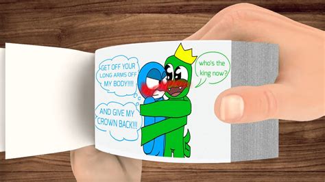 Kiss Meme Rainbow Friends Blue X Green Roblox Flipbook Animation Youtube
