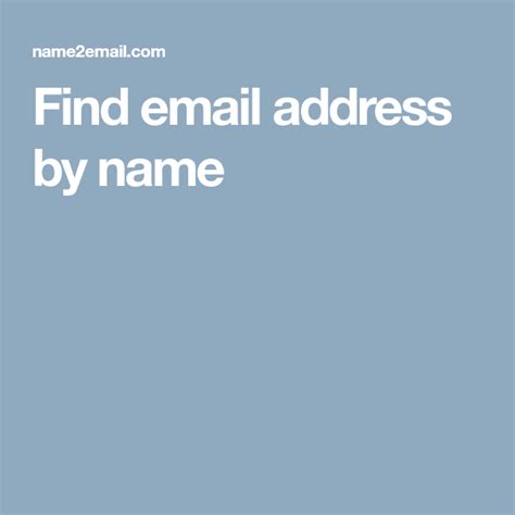 Find Email Address By Name Email Address Names Addressing