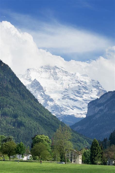 Landscape Swiss Alps From Interlaken Switzerland Stock Image Image Of