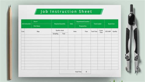 job sheet templates samples   excel apple