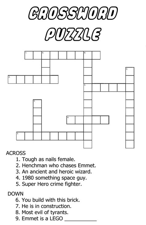 Easy Medical Crossword Puzzles Printable