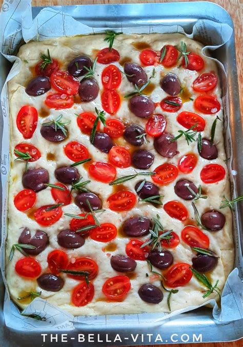 Focaccia Recipe Easy Authentic With Olives Tomatoes And Rosemary