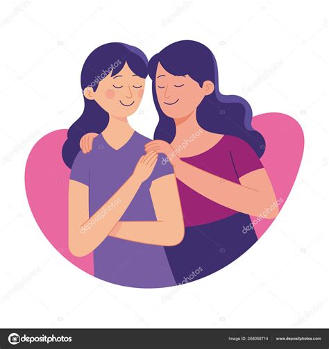 Sisters Hugging Vector Illustration Stock Vector Image By ©pizzastereo 268058714